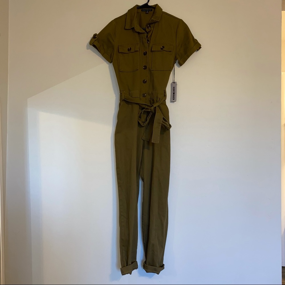 Haute Monde Green Olive Jumpsuit